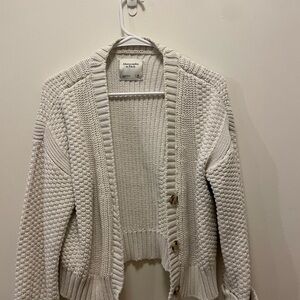 Abercrombie & Fitch Women's Cream Cardigan Knit